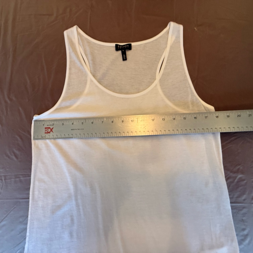 Escada Sport 100% Cotton Women’s White Sleeveless Tank Top Size Large $125 - Picture 9 of 9